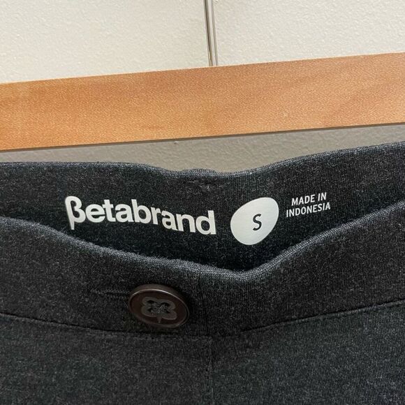 Betabrand Pants Women Small Dark Gray Charcoal Straight Leg Stretch Knit Pull On - Picture 5 of 10